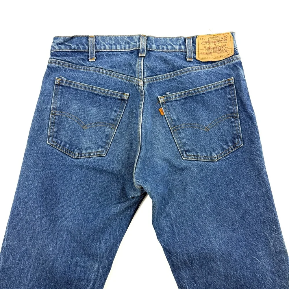 Vintage Orange Tab Levi's 505 217 Men's Straight Medium Wash Denim Jeans